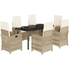 Image de vidaXL Ensemble de jardin 7 pièces avec coussins Beige Poly rotin