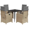 Image de vidaXL Salon de jardin 5 pièces avec coussins Mélange beige Poly rotin