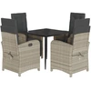 Image de vidaXL Salon de jardin 5 pièces avec coussins gris clair Poly rotin