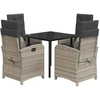 Image de vidaXL Salon de jardin 5 pièces avec coussins gris clair Poly rotin