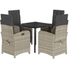 Image de vidaXL Salon de jardin 5 pièces avec coussins gris clair Poly rotin