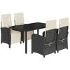Image de vidaXL Ensemble de jardin 5 pièces avec coussins Noir Poly Rattan