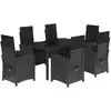 Image de vidaXL Ensemble de jardin 7 pièces avec coussins Noir Poly Rattan