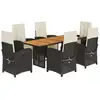 Image de vidaXL Ensemble de jardin 7 pièces avec coussins Noir Poly Rattan