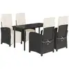 Image de vidaXL Ensemble de jardin 5 pièces avec coussins Noir Poly Rattan