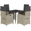 Image de vidaXL Salon de jardin 5 pièces avec coussins gris clair Poly rotin