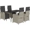 Image de vidaXL Salon de jardin 5 pièces avec coussins gris clair Poly rotin