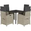 Image de vidaXL Salon de jardin 5 pièces avec coussins gris clair Poly rotin
