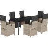 Image de vidaXL Ensemble de jardin 7 pièces avec coussins gris clair Poly rotin