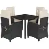 Image de vidaXL Ensemble de jardin 5 pièces avec coussins Noir Poly Rattan