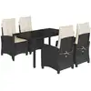 Image de vidaXL Ensemble de jardin 5 pièces avec coussins Noir Poly Rattan