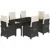 Image de vidaXL Ensemble de jardin 7 pièces avec coussins Noir Poly Rattan