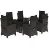 Image de vidaXL Ensemble de jardin 7 pièces avec coussins Noir Poly Rattan