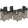 Image de vidaXL Ensemble de jardin 7 pièces avec coussins gris clair Poly rotin