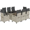 Image de vidaXL Salon de jardin 9 pièces avec coussins gris clair Poly rotin