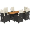 Image de vidaXL Ensemble de jardin 7 pièces avec coussins Noir Poly Rattan
