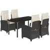 Image de vidaXL Ensemble de jardin 5 pièces avec coussins Noir Poly Rattan