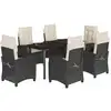 Image de vidaXL Ensemble de jardin 7 pièces avec coussins Noir Poly Rattan