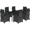 Image de vidaXL Ensemble de jardin 7 pièces avec coussins Noir Poly Rattan