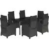 Image de vidaXL Ensemble de jardin 7 pièces avec coussins Noir Poly Rattan