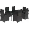 Image de vidaXL Ensemble de jardin 7 pièces avec coussins Noir Poly Rattan