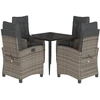 Image de vidaXL Ensemble de jardin 5 pièces avec coussins Gris Poly rotin