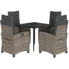 Image de vidaXL Ensemble de jardin 5 pièces avec coussins Gris Poly rotin