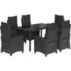 Image de vidaXL Ensemble de jardin 7 pièces avec coussins Noir Poly Rattan