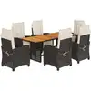 Image de vidaXL Ensemble de jardin 7 pièces avec coussins Noir Poly Rattan
