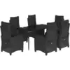 Image de vidaXL Ensemble de jardin 7 pièces avec coussins Noir Poly Rattan