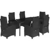 Image de vidaXL Ensemble de jardin 7 pièces avec coussins Noir Poly Rattan