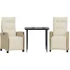 Image de vidaXL Ensemble de jardin 3 pièces avec coussins Beige Poly Rattan