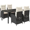 Image de vidaXL Ensemble de jardin 5 pièces avec coussins Noir Poly Rattan