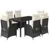 Image de vidaXL Ensemble de jardin 7 pièces avec coussins Noir Poly Rattan