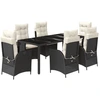 Image de vidaXL Ensemble de jardin 7 pièces avec coussins Noir Poly Rattan