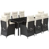 Image de vidaXL Salon de jardin 9 pièces avec coussins noir poly rotin