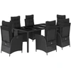 Image de vidaXL Ensemble de jardin 7 pièces avec coussins Noir Poly Rattan