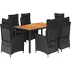Image de vidaXL Ensemble de jardin 7 pièces avec coussins Noir Poly Rattan