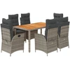 Image de vidaXL Ensemble de jardin 7 pièces avec coussins Gris Poly rotin