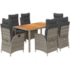 Image de vidaXL Ensemble de jardin 7 pièces avec coussins Gris Poly rotin