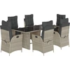 Image de vidaXL Ensemble de jardin 7 pièces avec coussins gris clair Poly rotin