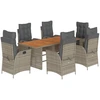 Image de vidaXL Ensemble de jardin 7 pièces avec coussins Gris Poly rotin