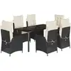 Image de vidaXL Ensemble de jardin 7 pièces avec coussins Noir Poly Rattan