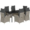 Image de vidaXL Ensemble de jardin 7 pièces avec coussins gris clair Poly rotin