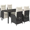 Image de vidaXL Ensemble de jardin 5 pièces avec coussins Noir Poly Rattan
