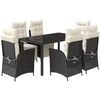 Image de vidaXL Ensemble de jardin 7 pi ¨ces avec coussins Noir Poly Rattan