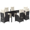Image de vidaXL Ensemble de jardin 7 pièces avec coussins Noir Poly Rattan