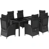 Image de vidaXL Ensemble de jardin 7 pièces avec coussins Noir Poly Rattan