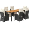 Image de vidaXL Ensemble de jardin 7 pièces avec coussins Noir Poly Rattan