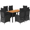 Image de vidaXL Ensemble de jardin 7 pièces avec coussins Noir Poly Rattan